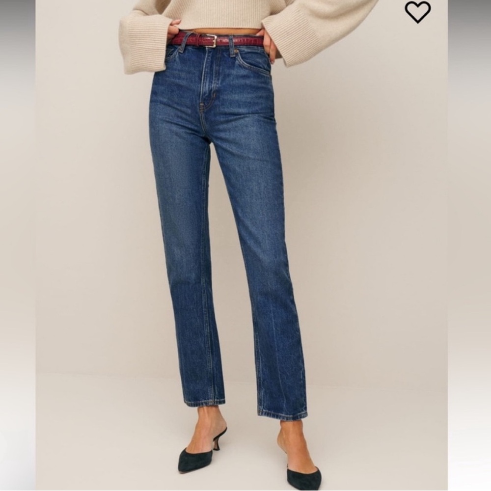 Reformation Blue Straight Leg Jeans Classic Style